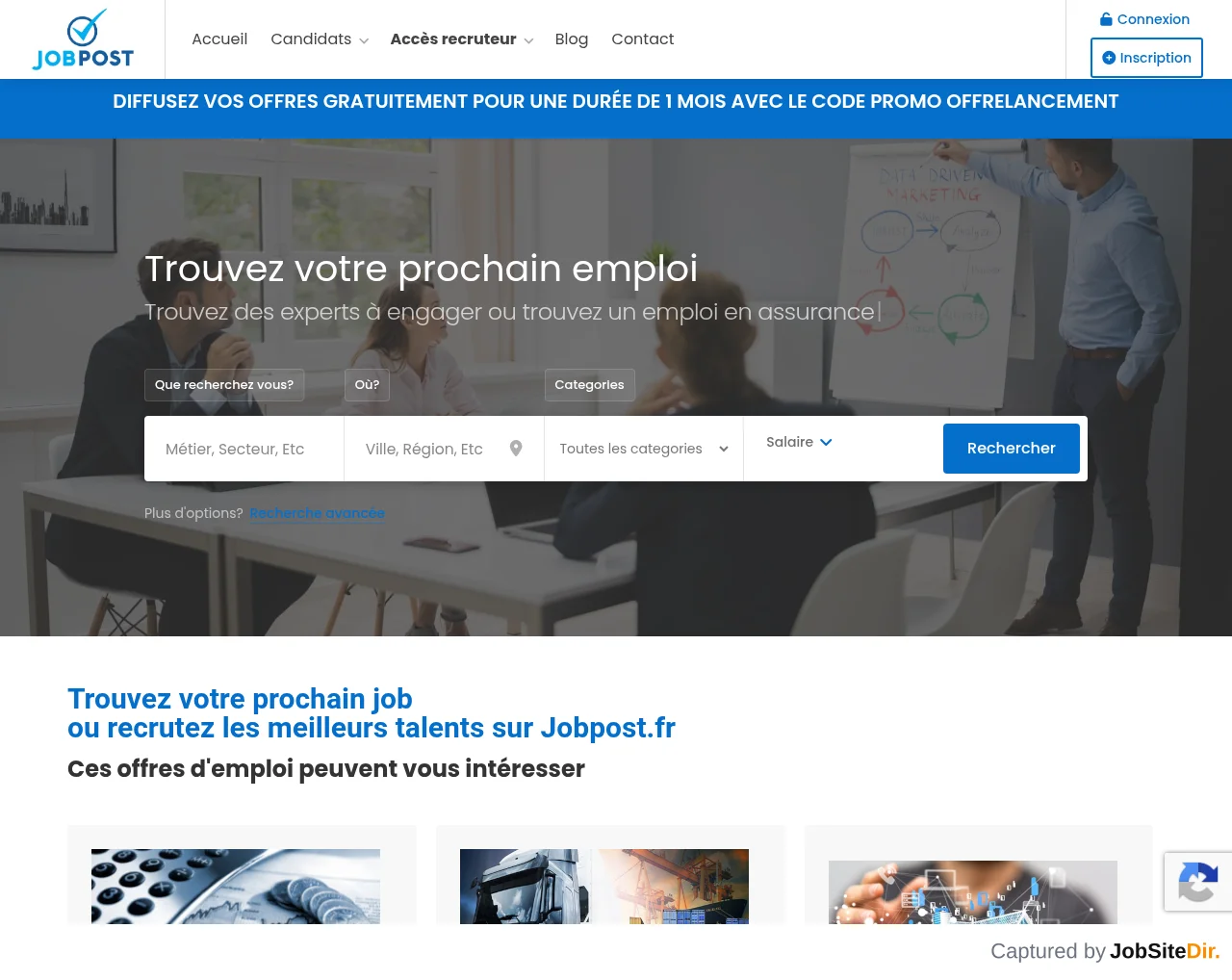 Jobpost website screenshot