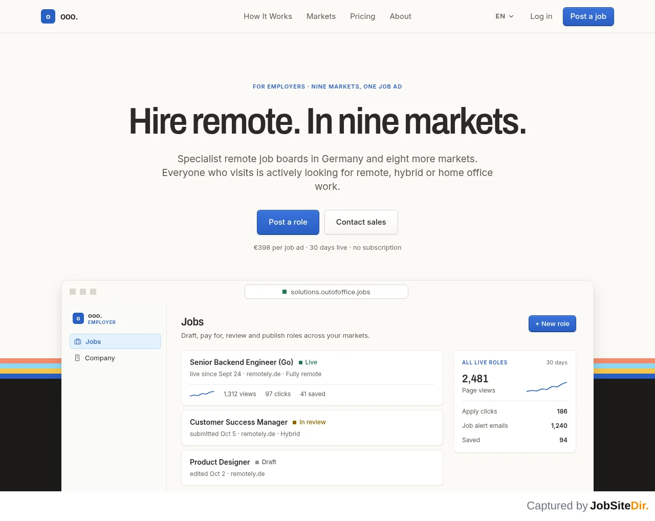 Out of Office Jobs screenshot Out of Office Jobs website screenshot