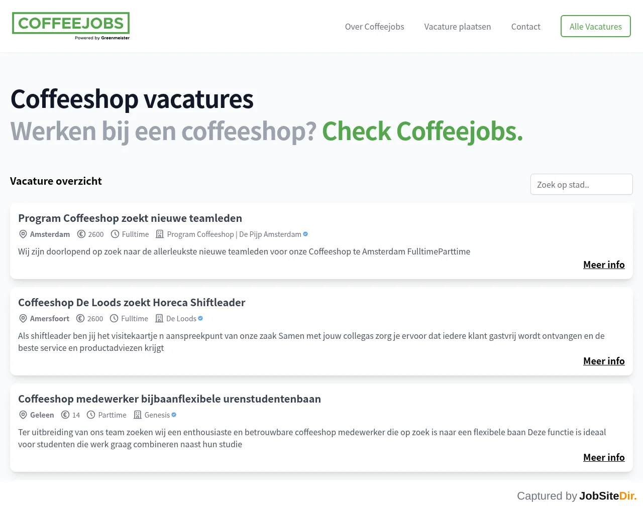 Coffeejobs website screenshot