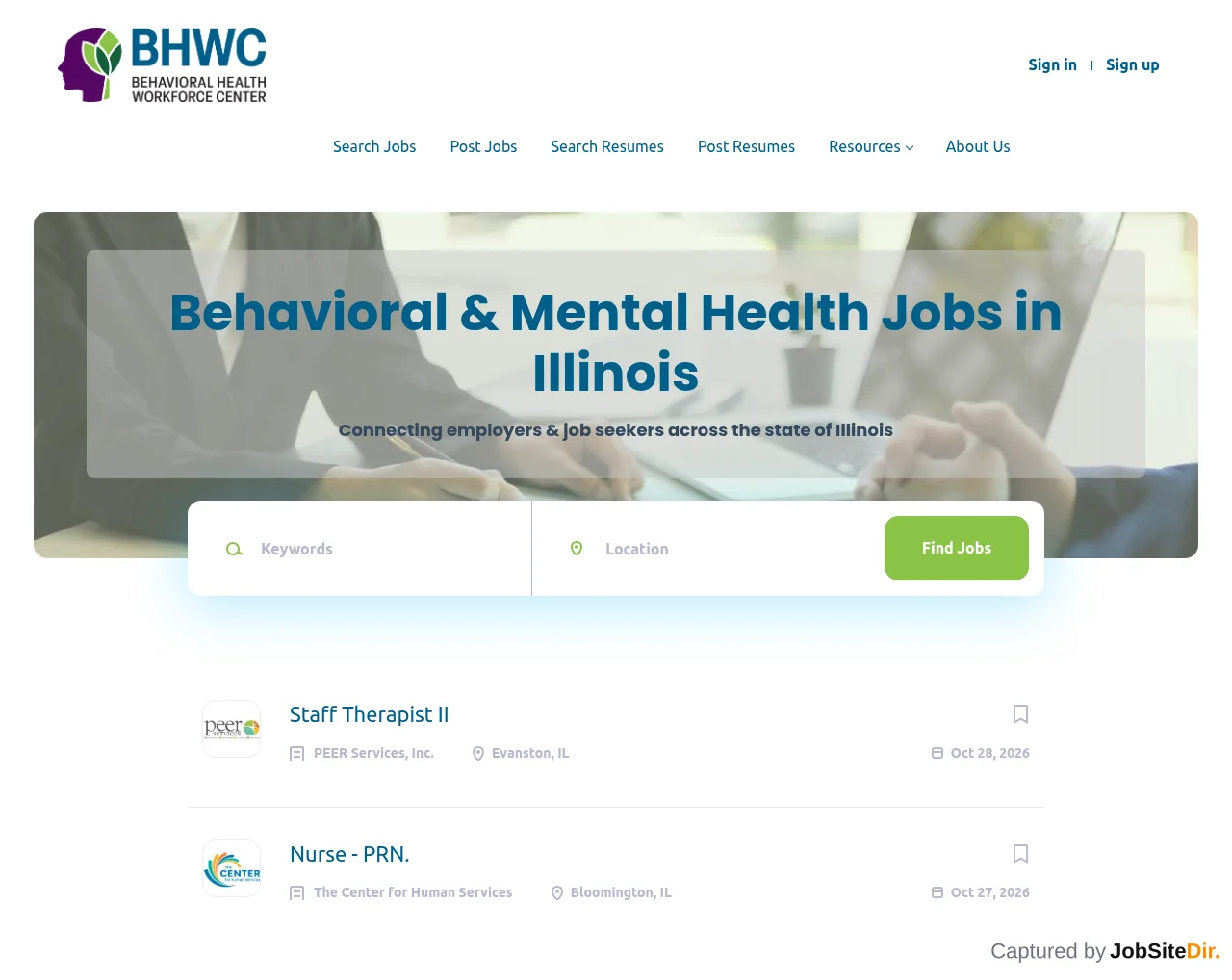 Illinois Behavioral Health Workforce Center Job Board screenshot Illinois Behavioral Health Workforce Center Job Board website screenshot