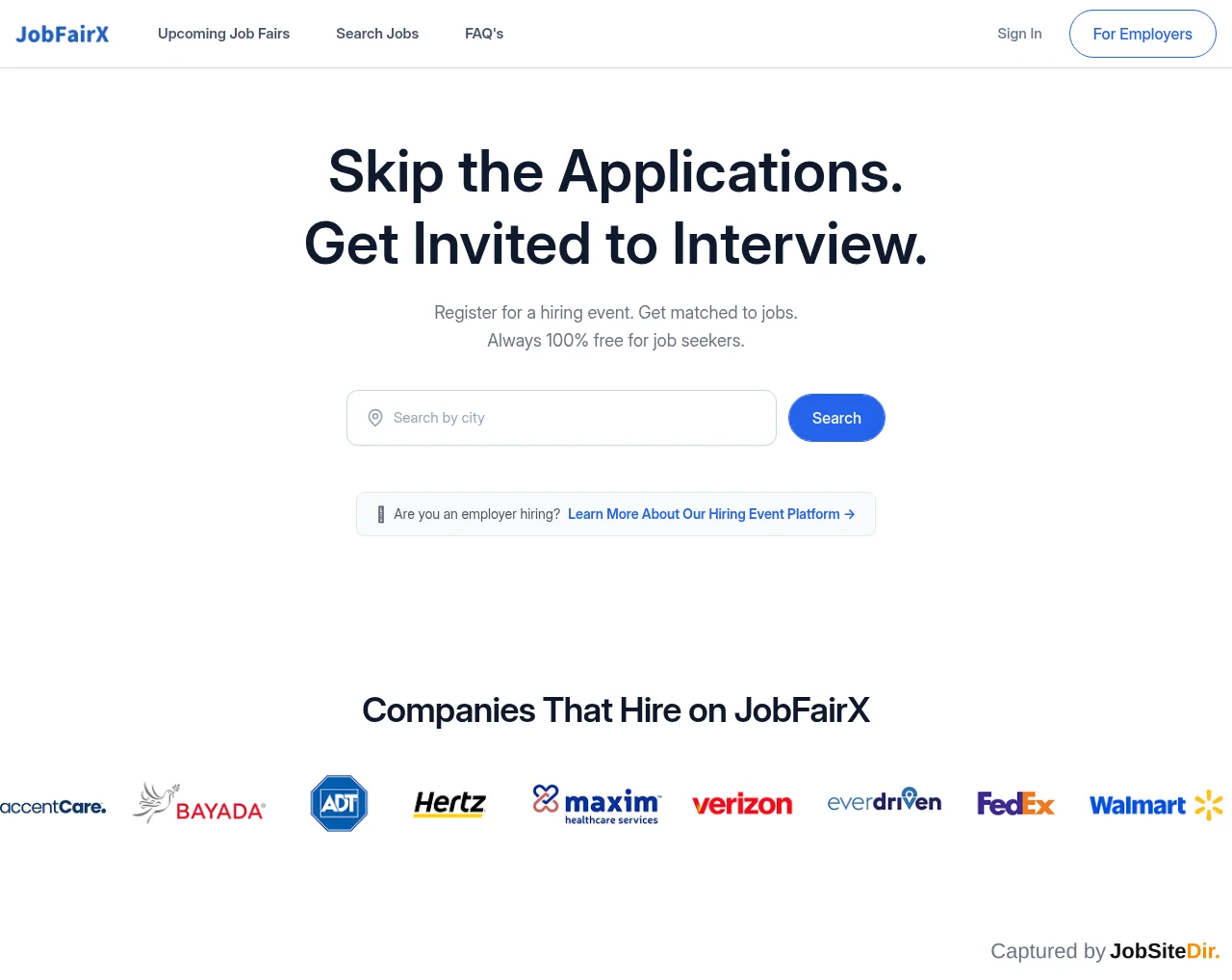 JobFairX screenshot JobFairX website screenshot