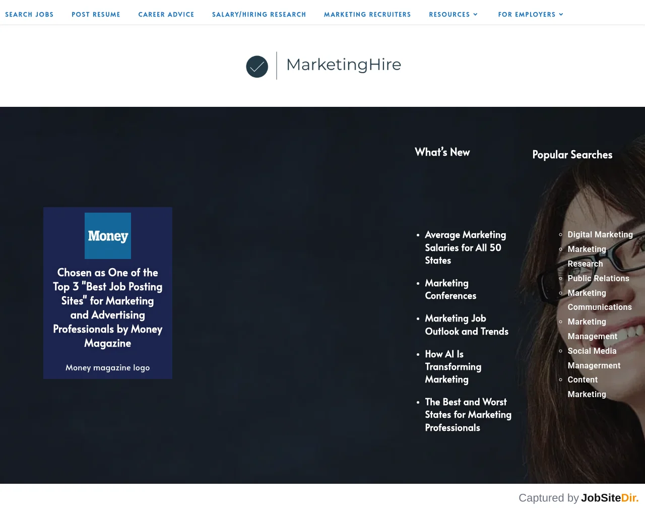 MarketingHire website screenshot