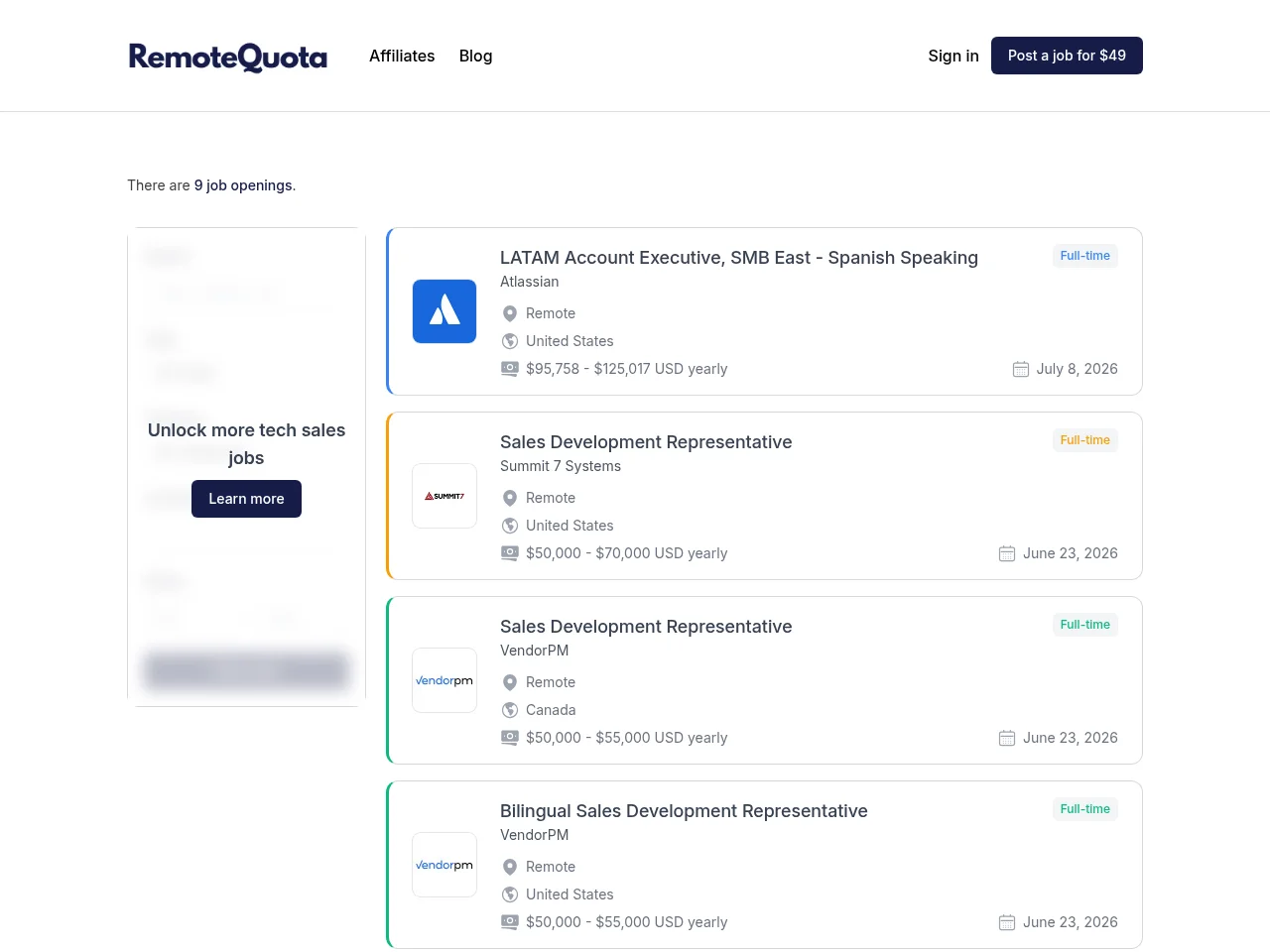 RemoteQuota website screenshot