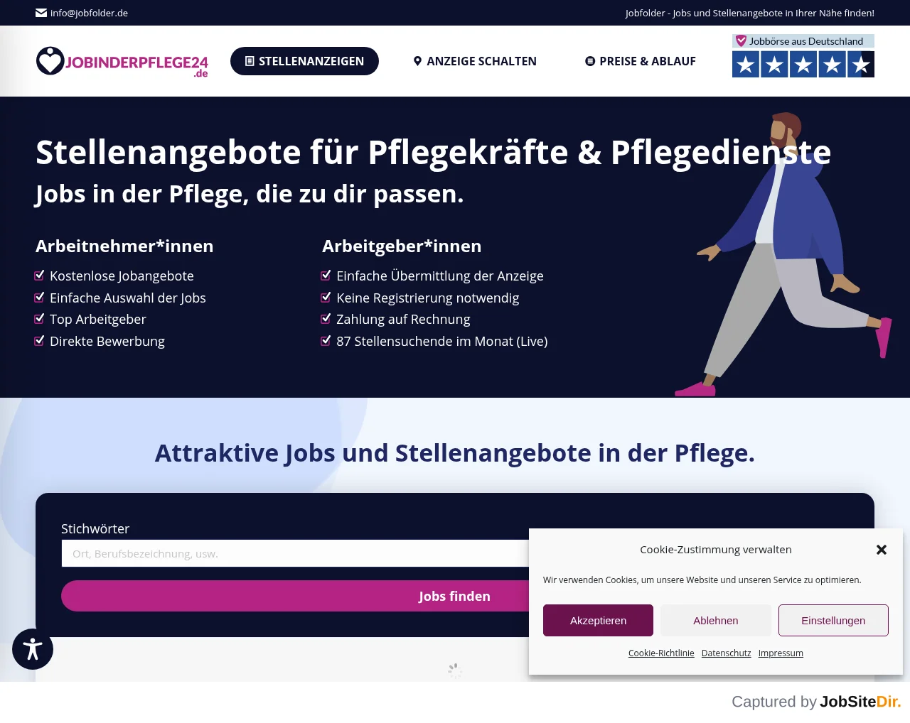 Jobinderpflege24 screenshot Jobinderpflege24 website screenshot