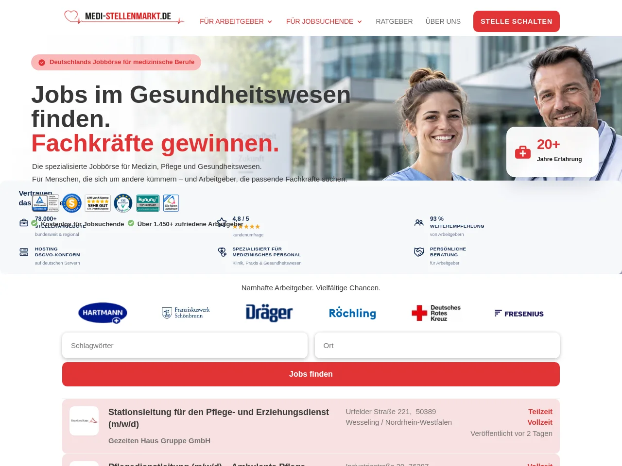 Medi-Stellenmarkt website screenshot