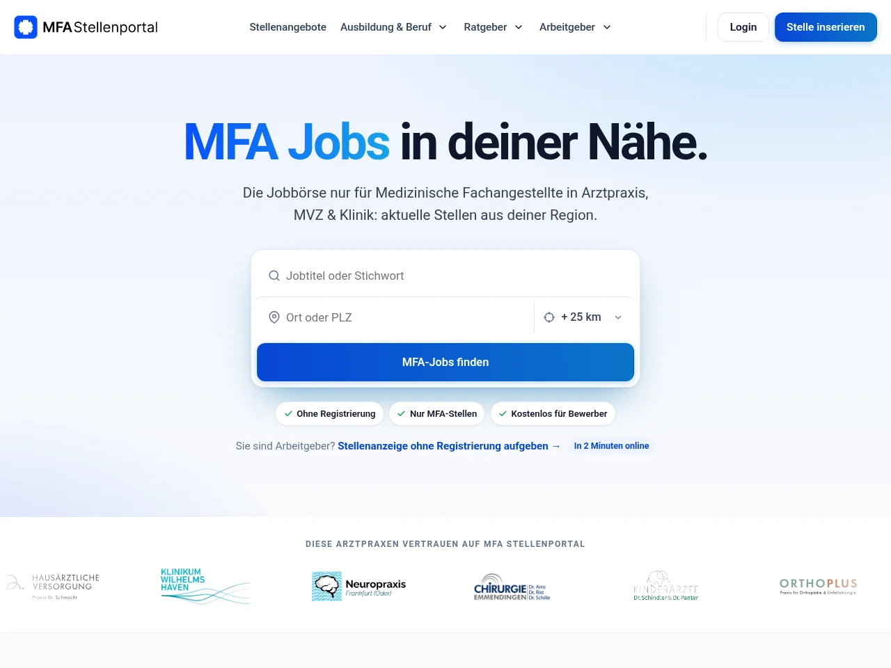 MFA Stellenportal screenshot MFA Stellenportal website screenshot