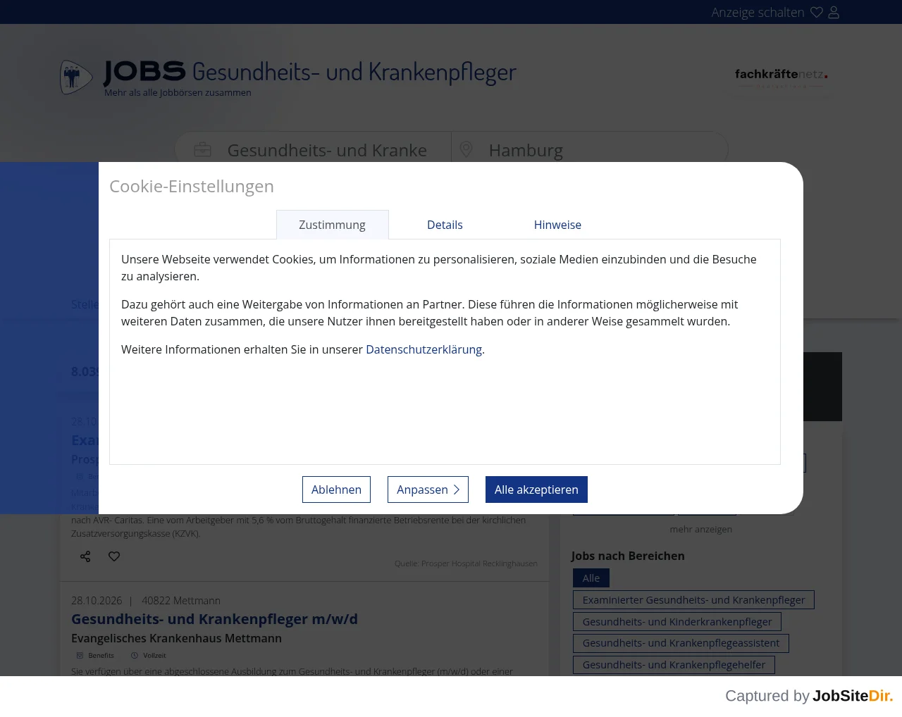 Stellenangebote-Gesundheits- und Krankenpfleger website screenshot