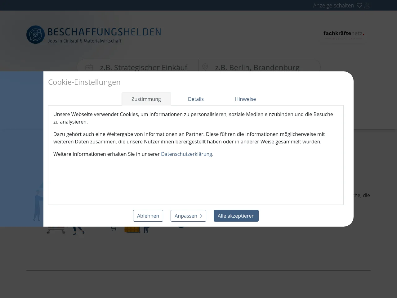 Beschaffungshelden screenshot Beschaffungshelden website screenshot