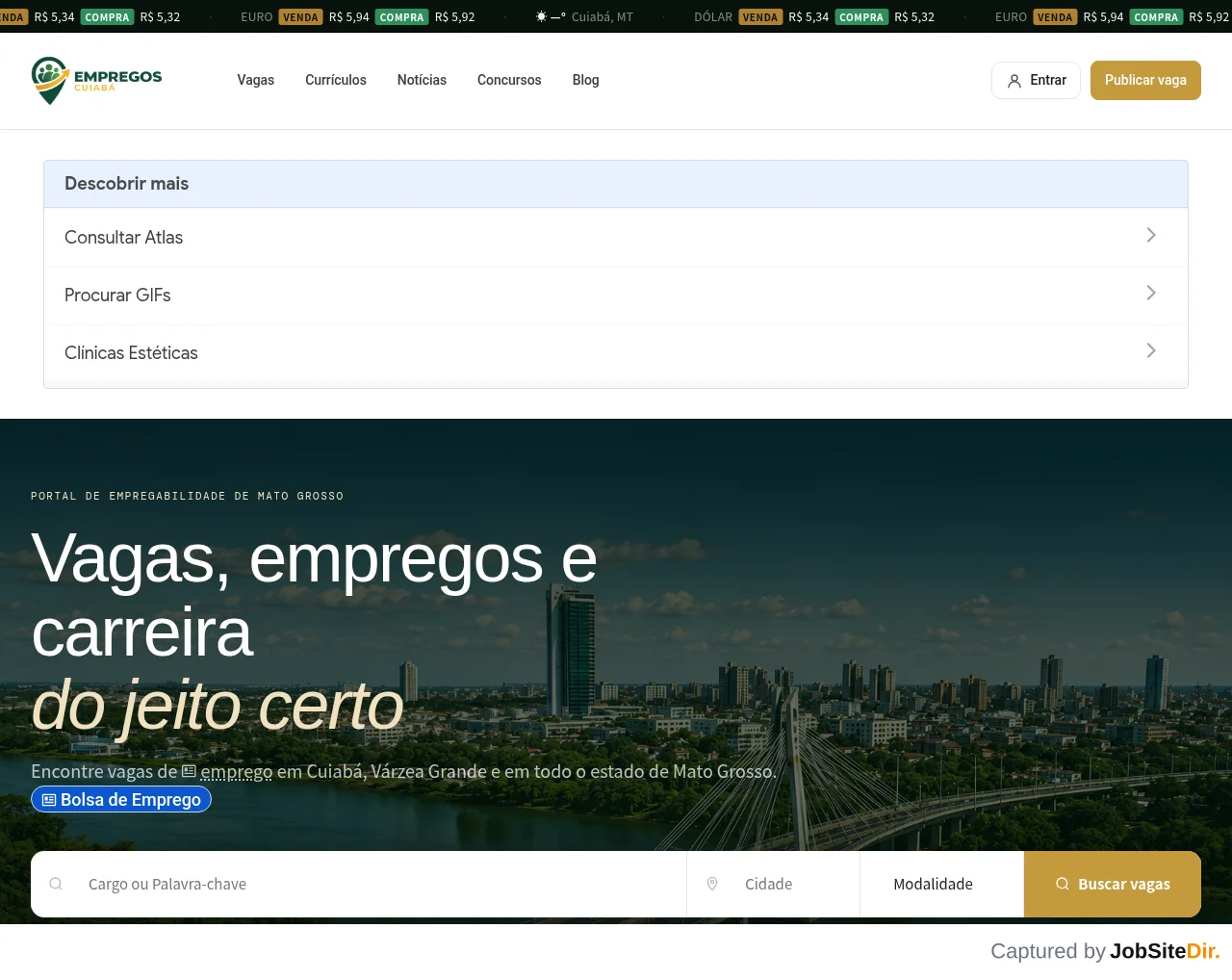 Empregos Cuiabá screenshot Empregos Cuiabá website screenshot