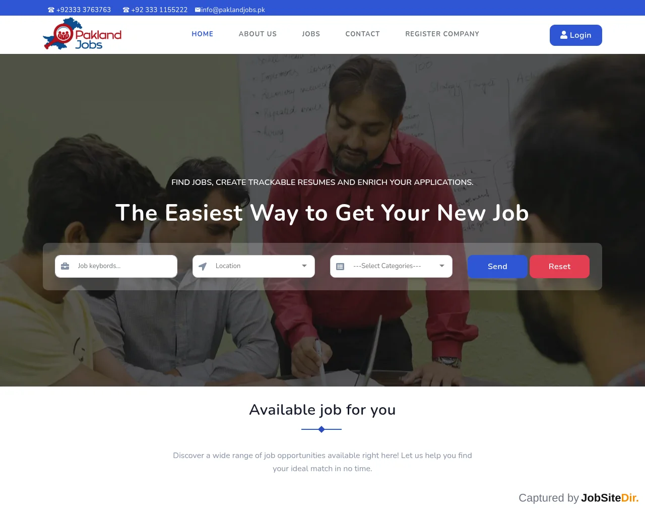 Pakland Jobs website screenshot