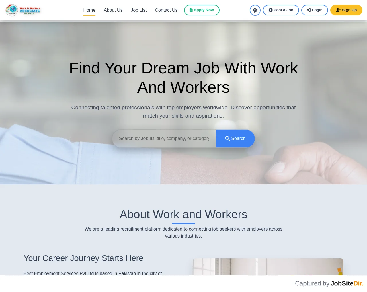 Work & Workers website screenshot