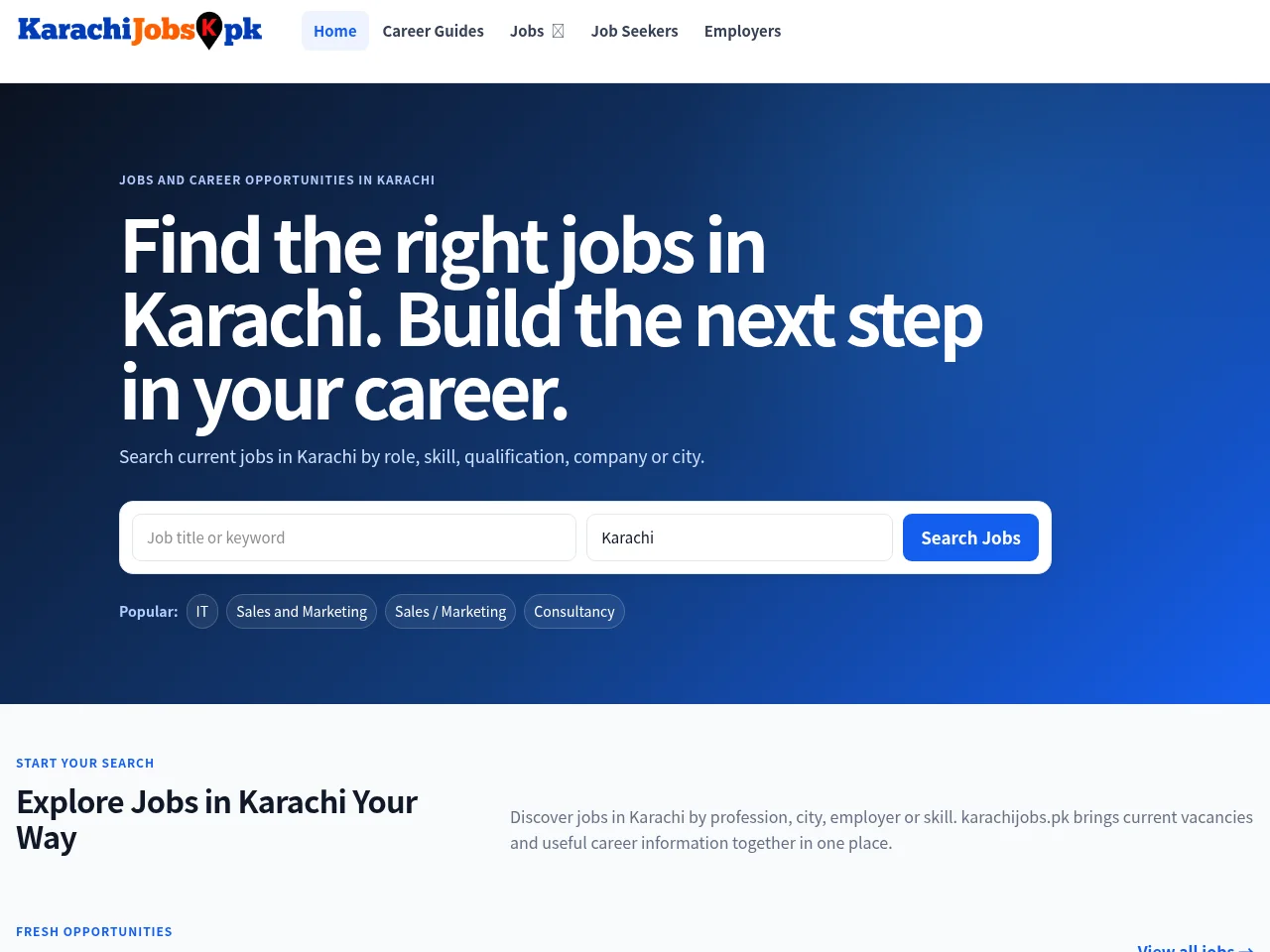 KarachiJobs screenshot KarachiJobs website screenshot
