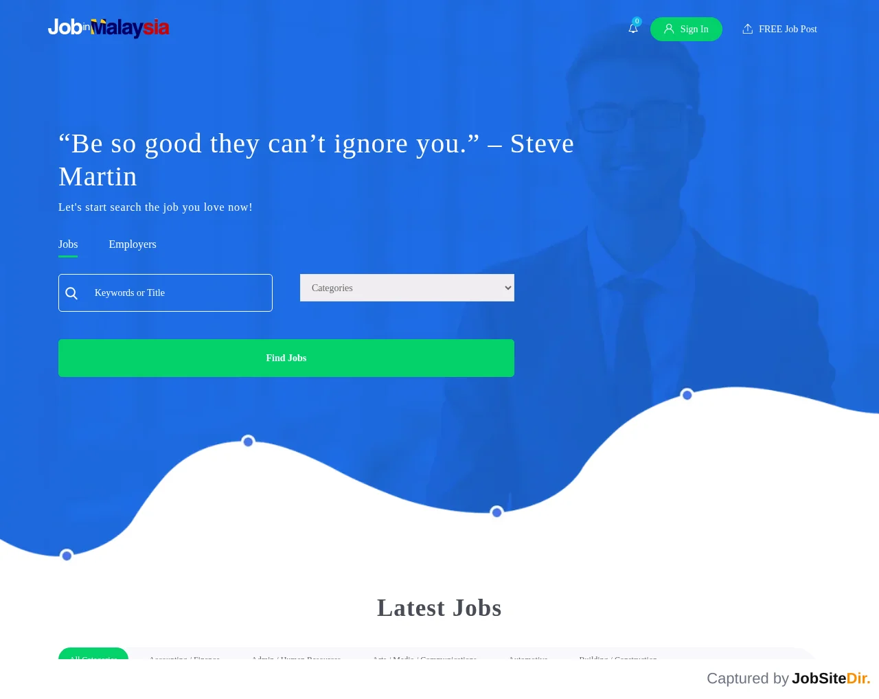 Jobs in Malaysia website screenshot