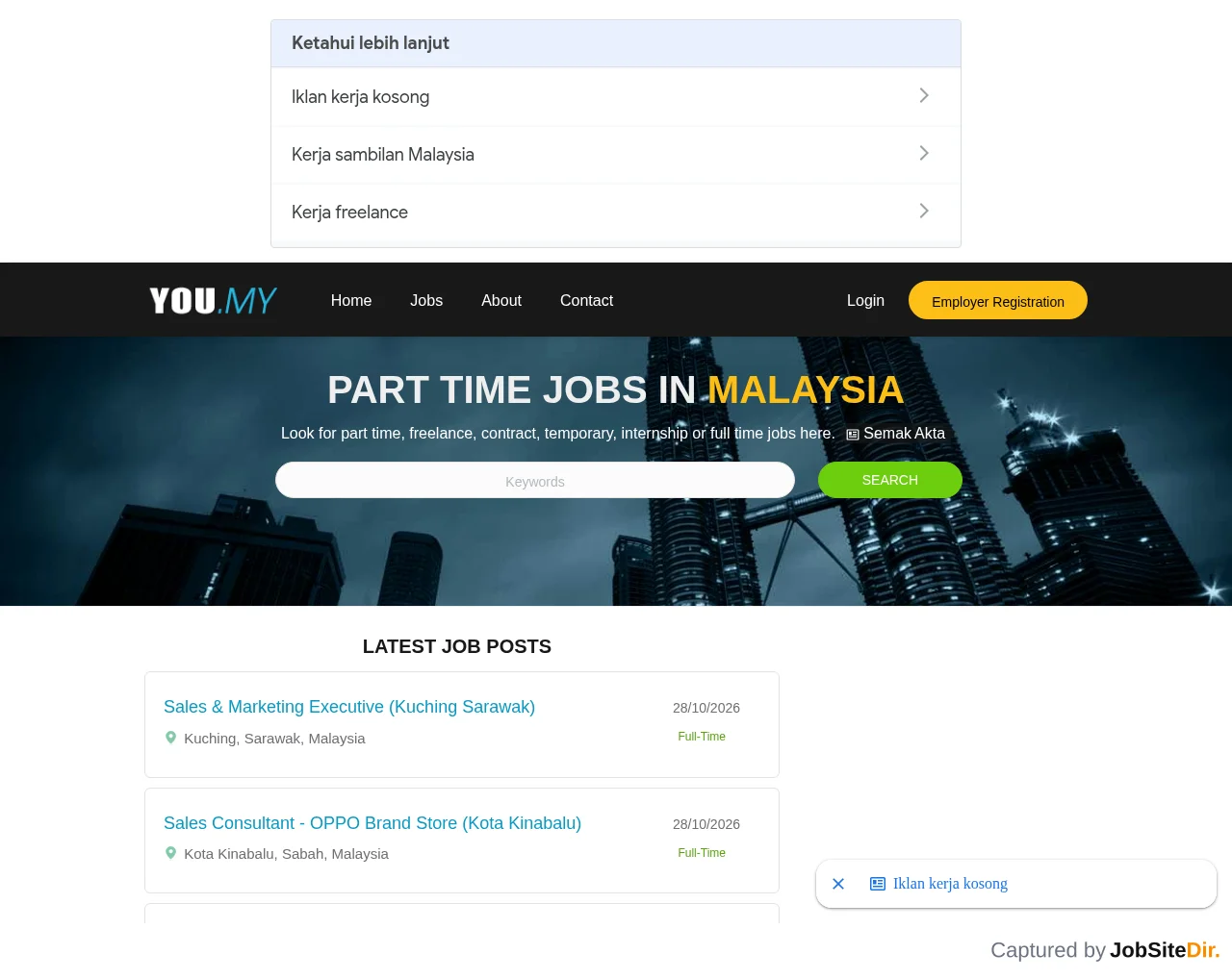 You website screenshot