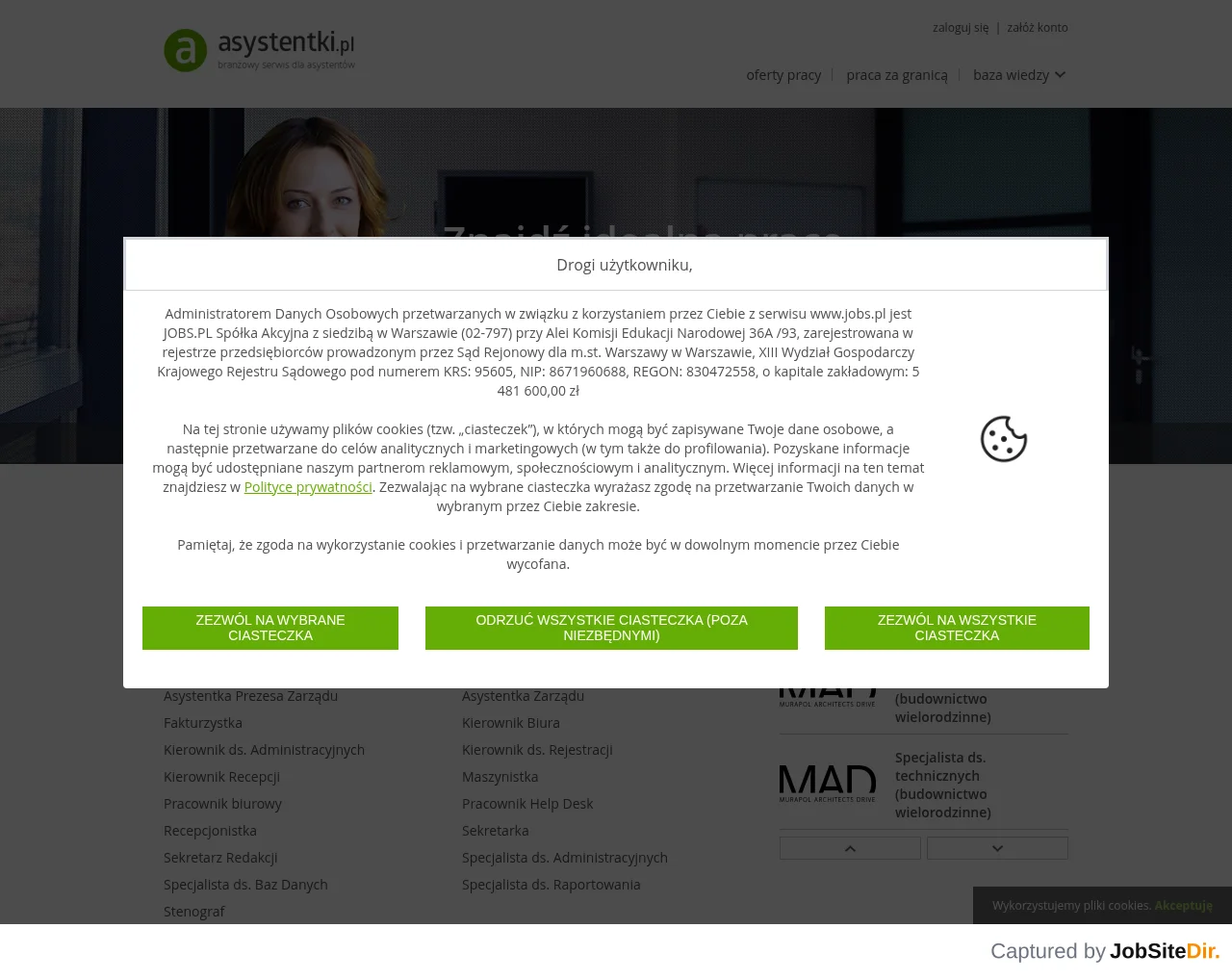 Asystentki website screenshot