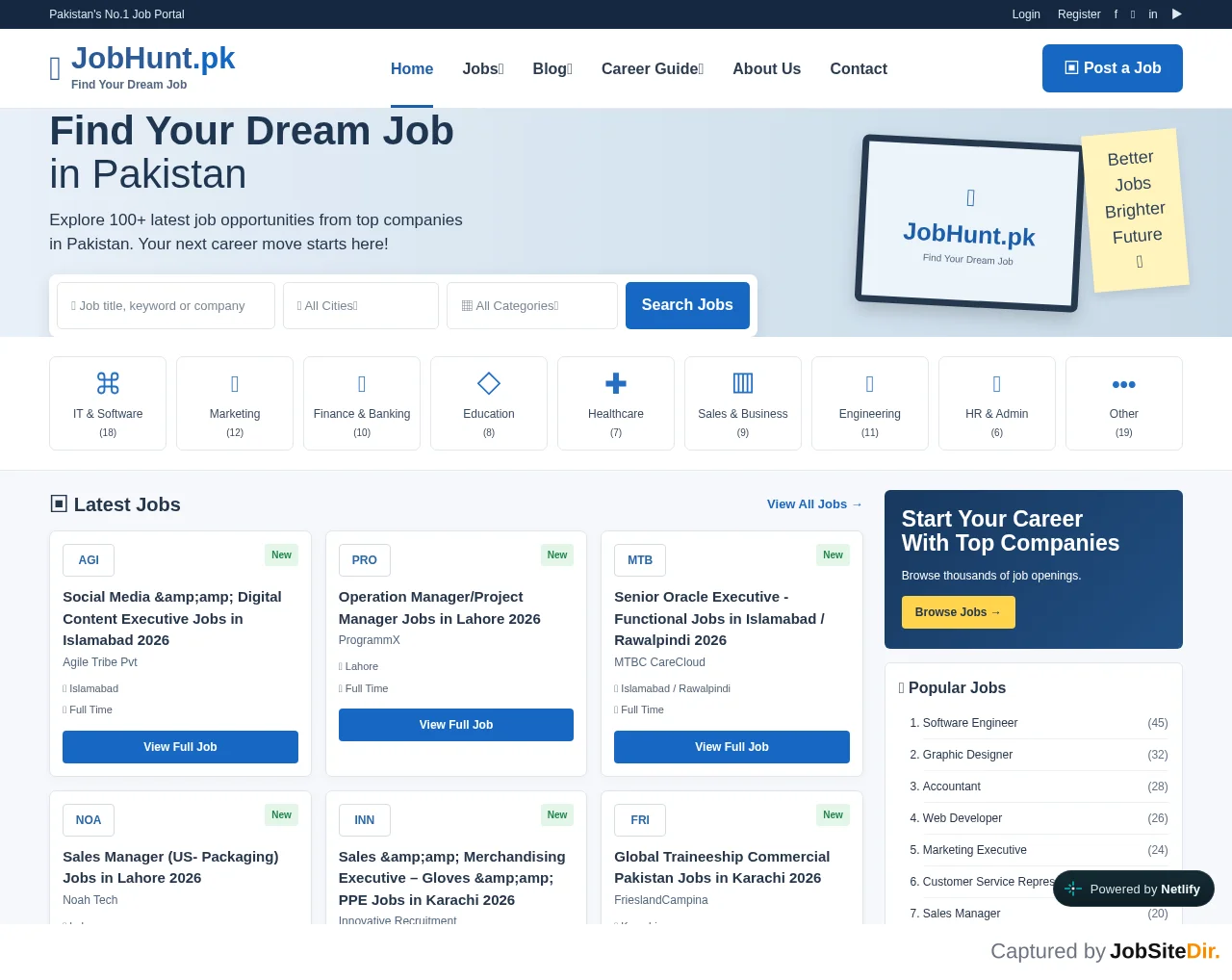 JobHunt screenshot JobHunt website screenshot