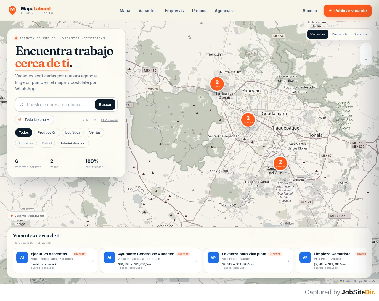 Mapa Laboral website screenshot