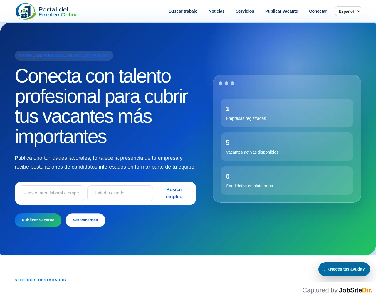 Portal del Empleo Online website screenshot