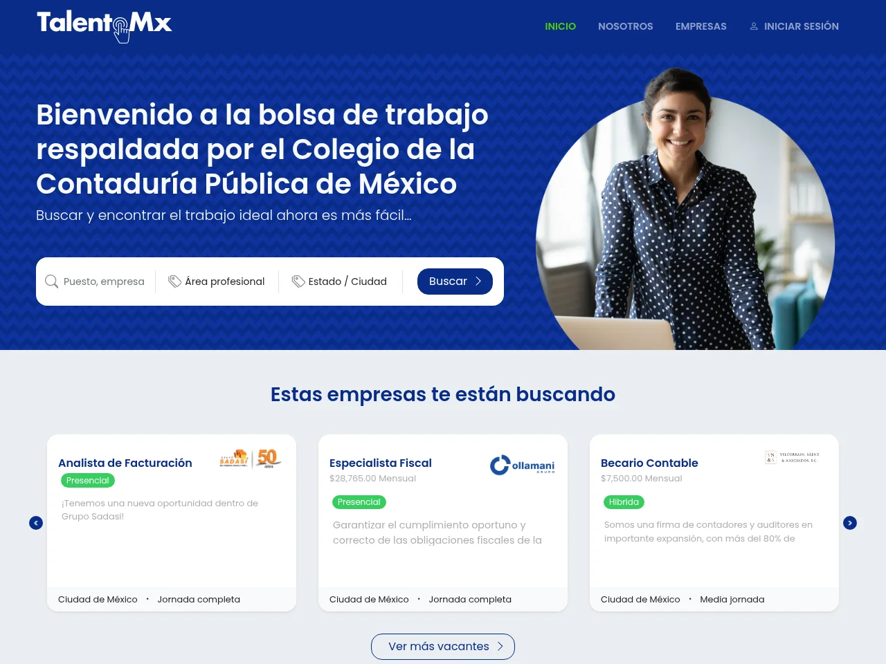 Talento MX website screenshot