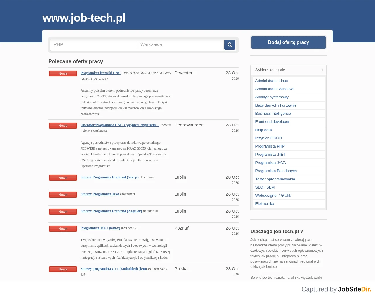 Job-Tech website screenshot