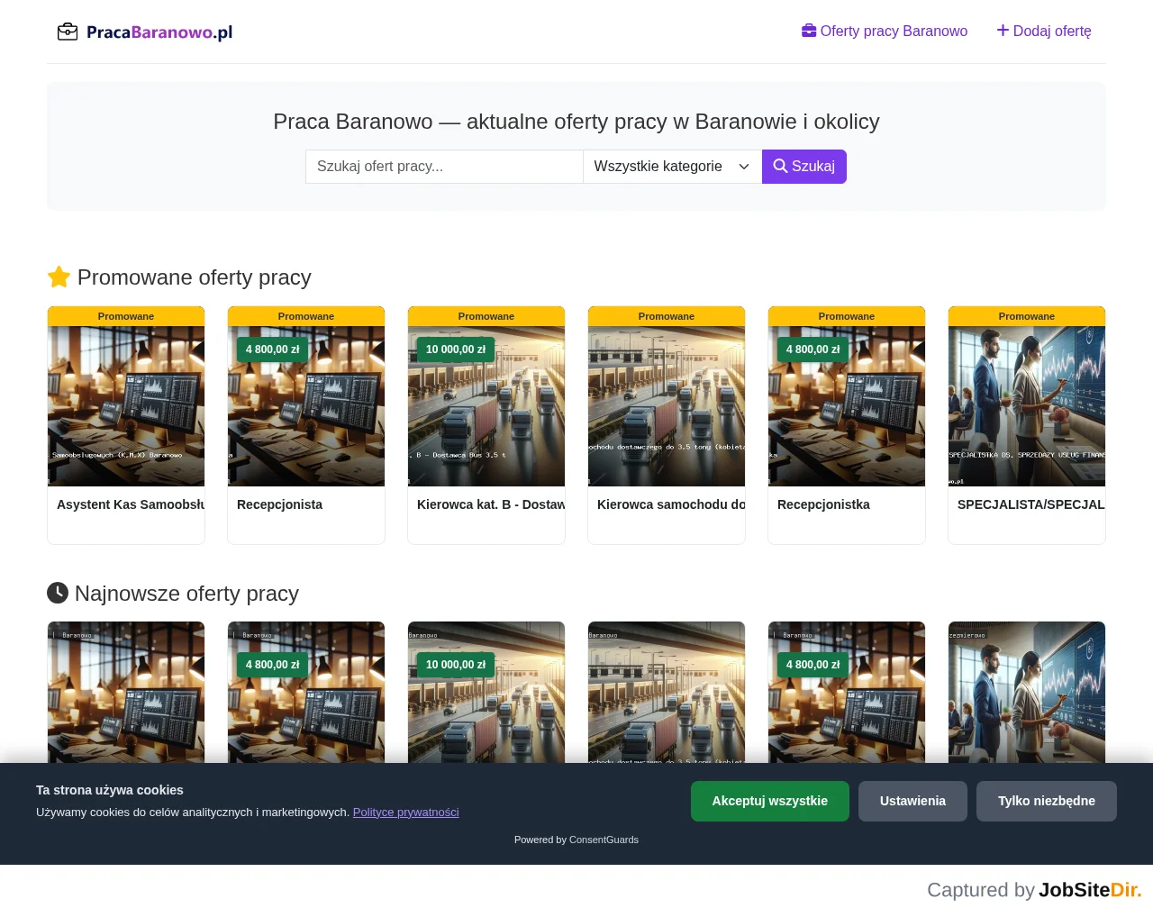 Praca Baranowo screenshot Praca Baranowo website screenshot