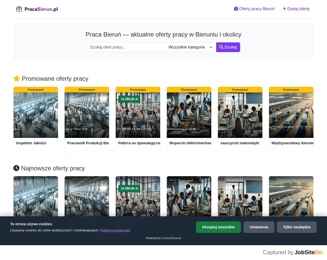 Praca Bieruń website screenshot
