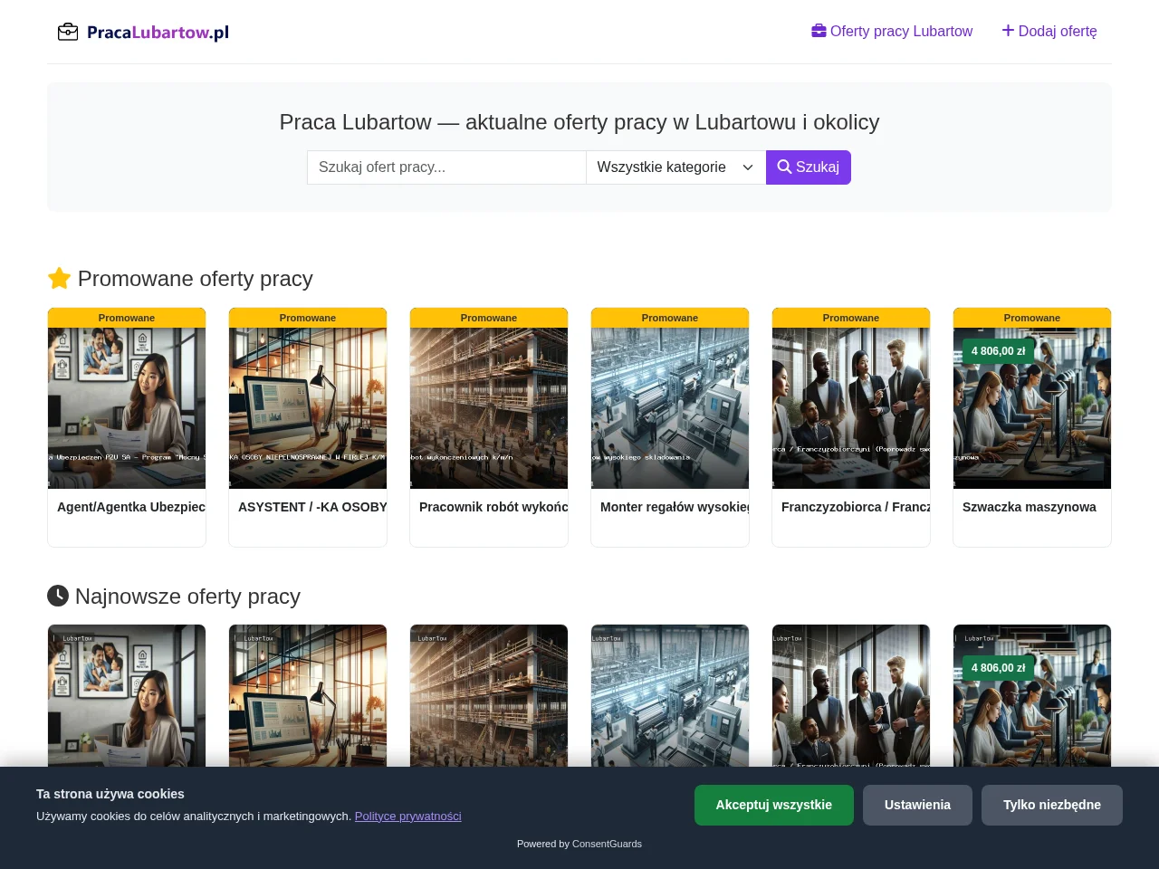 Praca Lubartow website screenshot