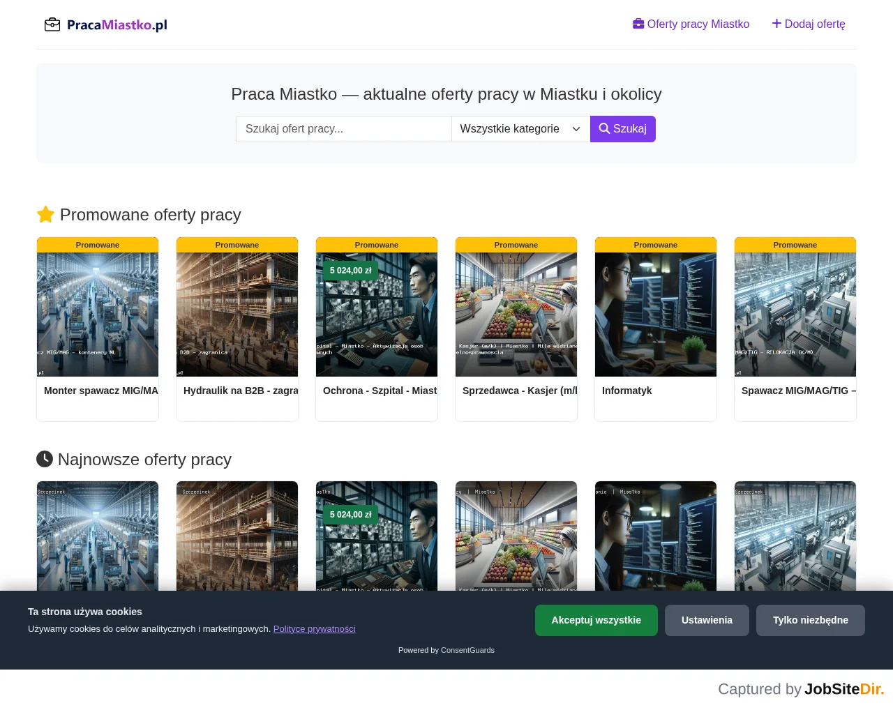 Praca Miastko website screenshot