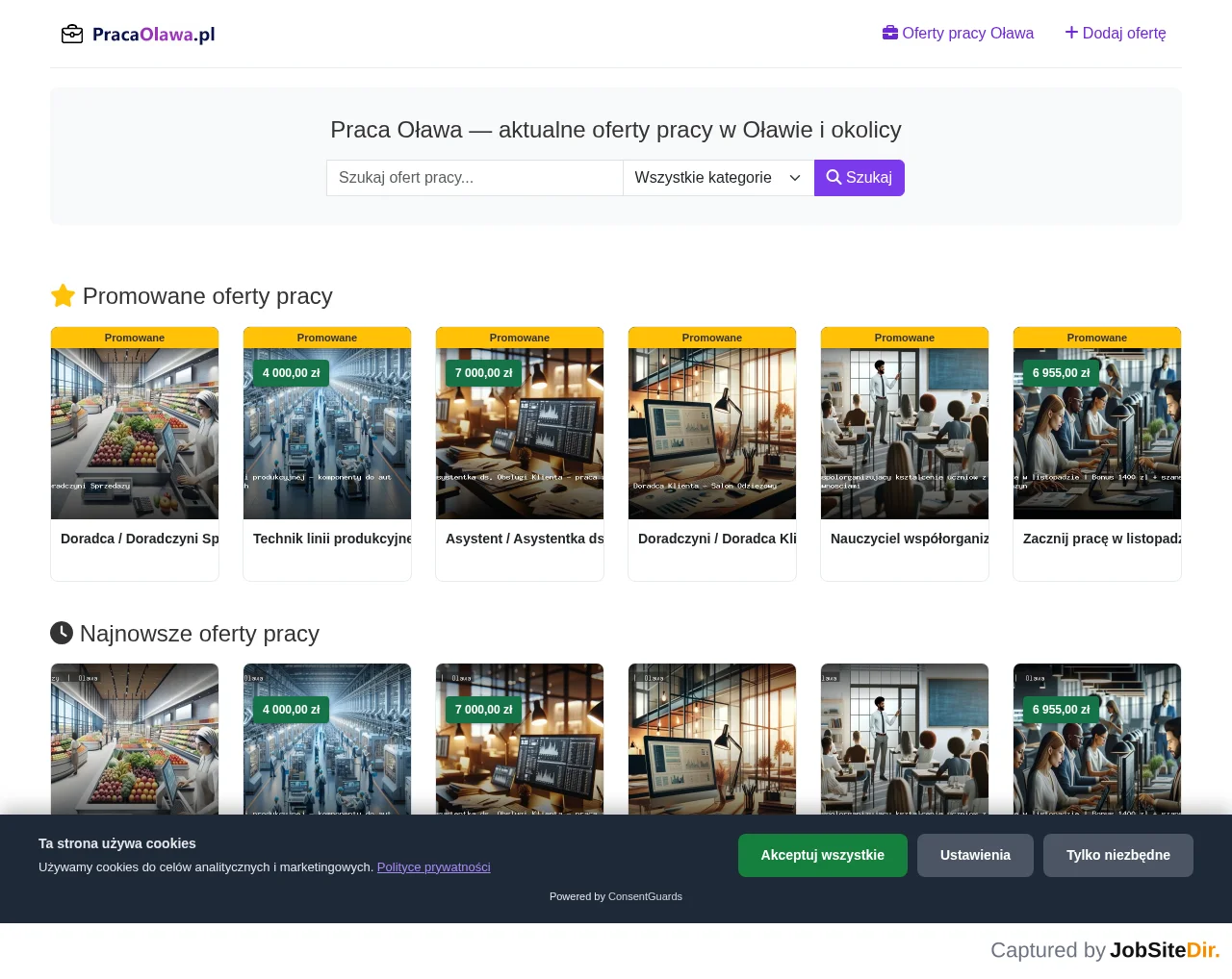 Praca Oława website screenshot