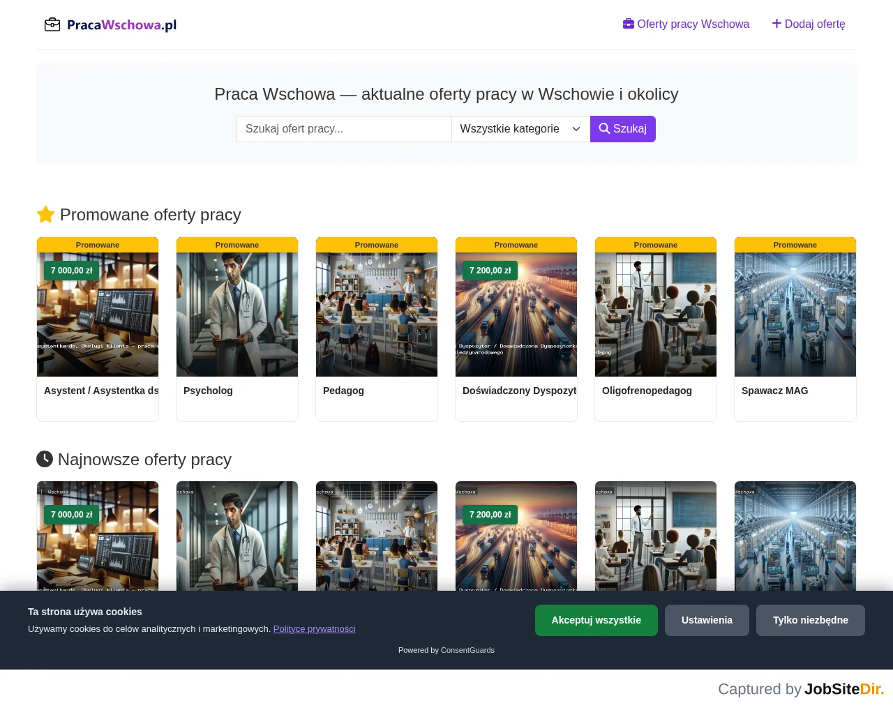 Praca Wschowa website screenshot