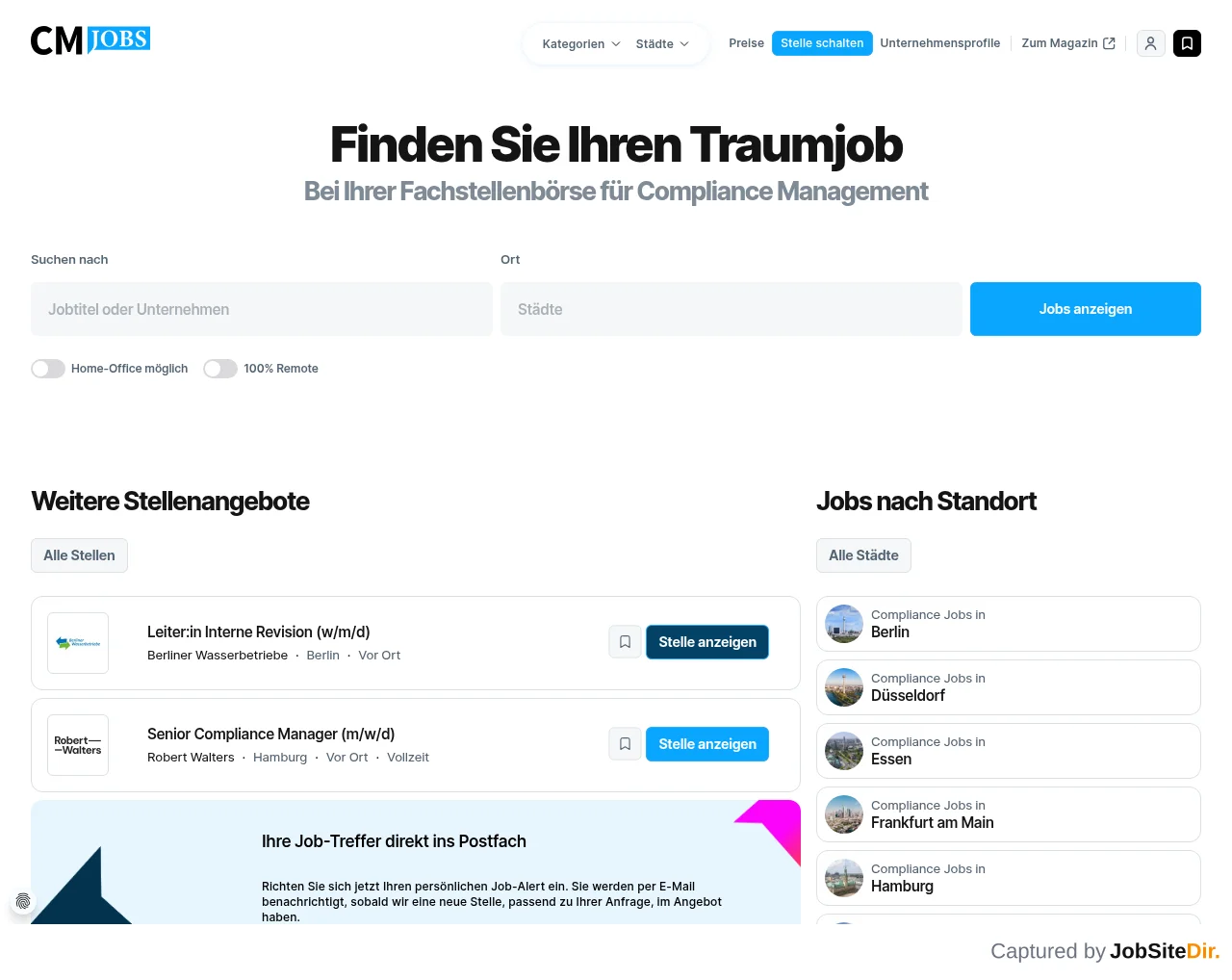 Compliance Manager Jobs screenshot Compliance Manager Jobs website screenshot
