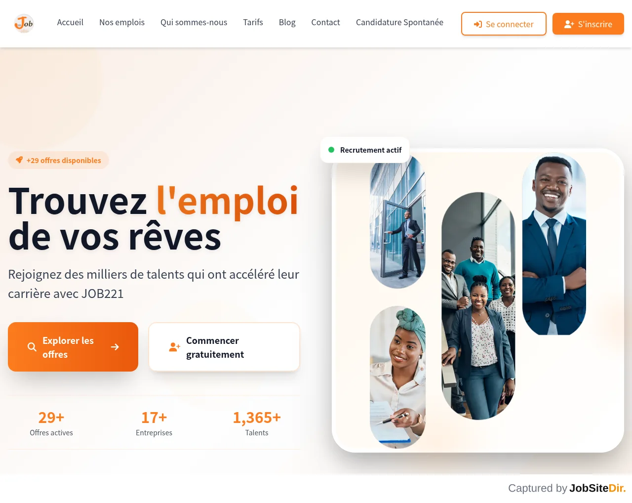 JOB221 website screenshot