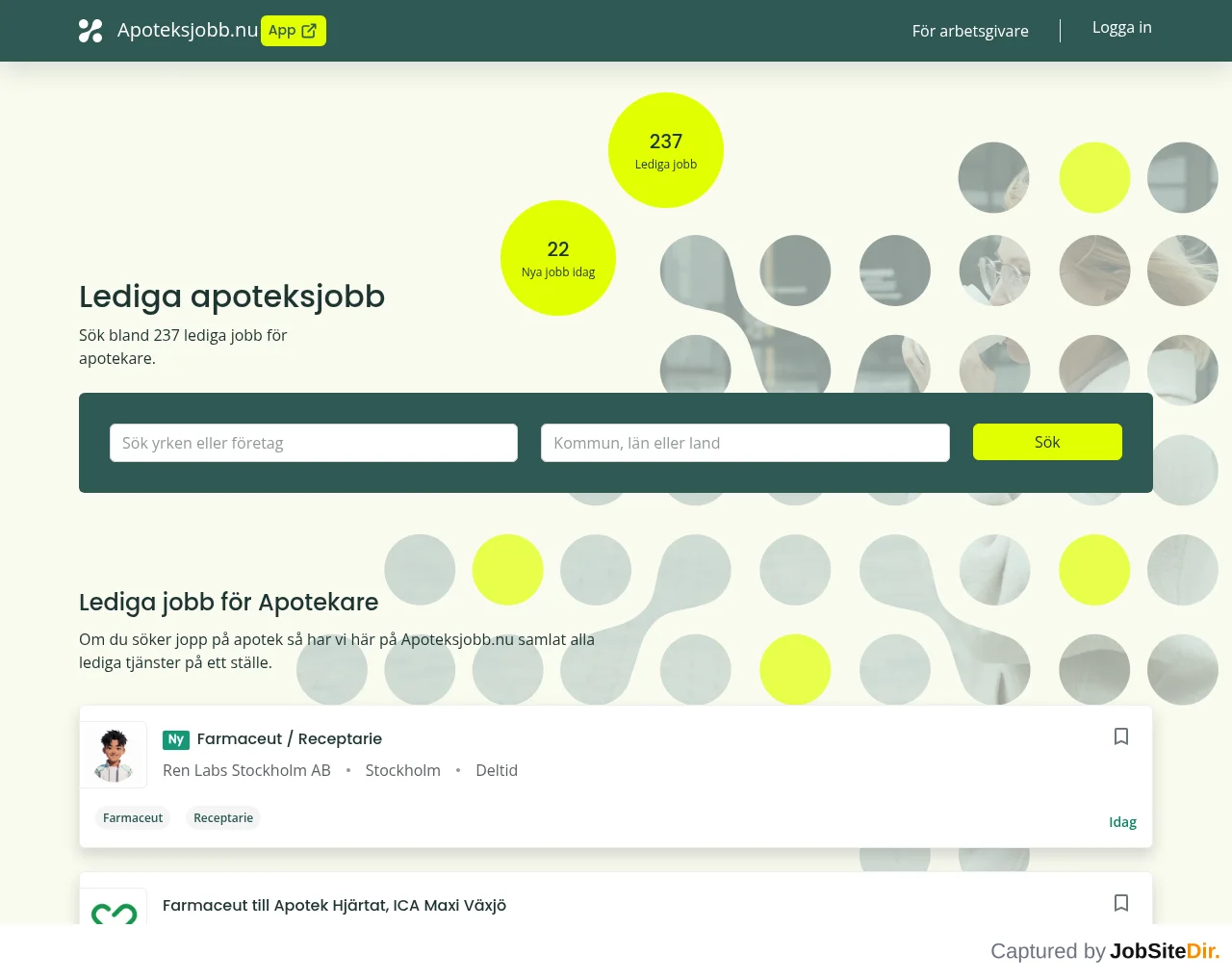 Apoteksjobb screenshot Apoteksjobb website screenshot