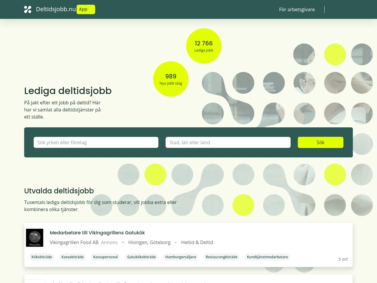 deltidsjobb screenshot deltidsjobb website screenshot