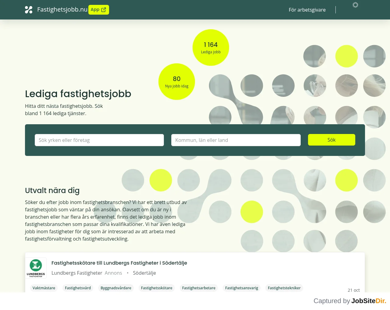 fastighetsjobb website screenshot