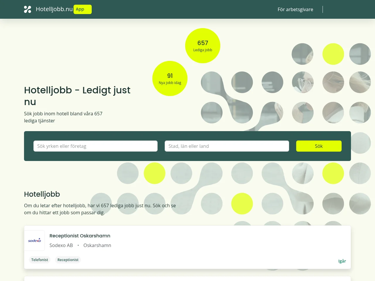 Hotelljobb screenshot Hotelljobb website screenshot
