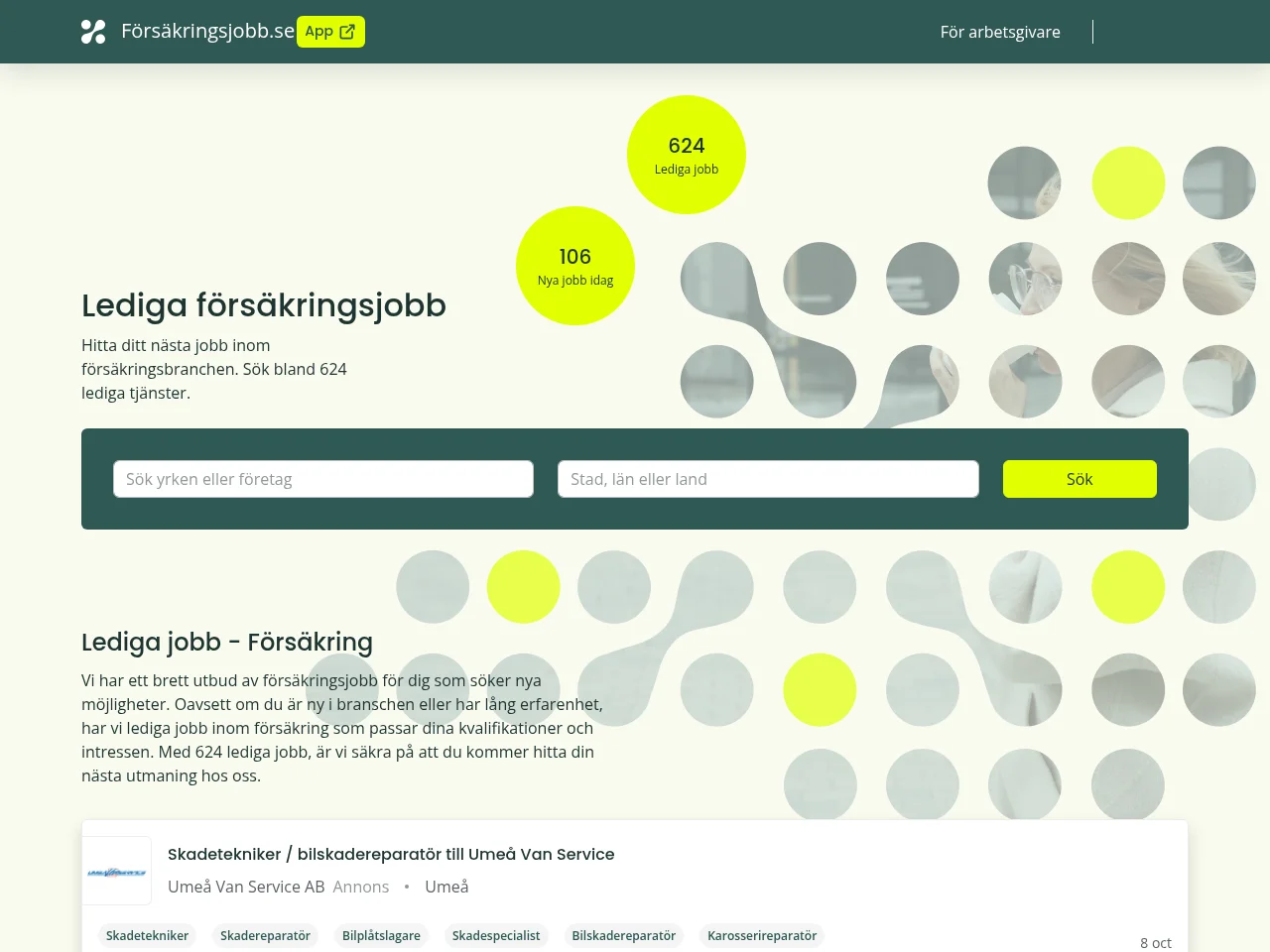 Försäkringsjobb screenshot Försäkringsjobb website screenshot