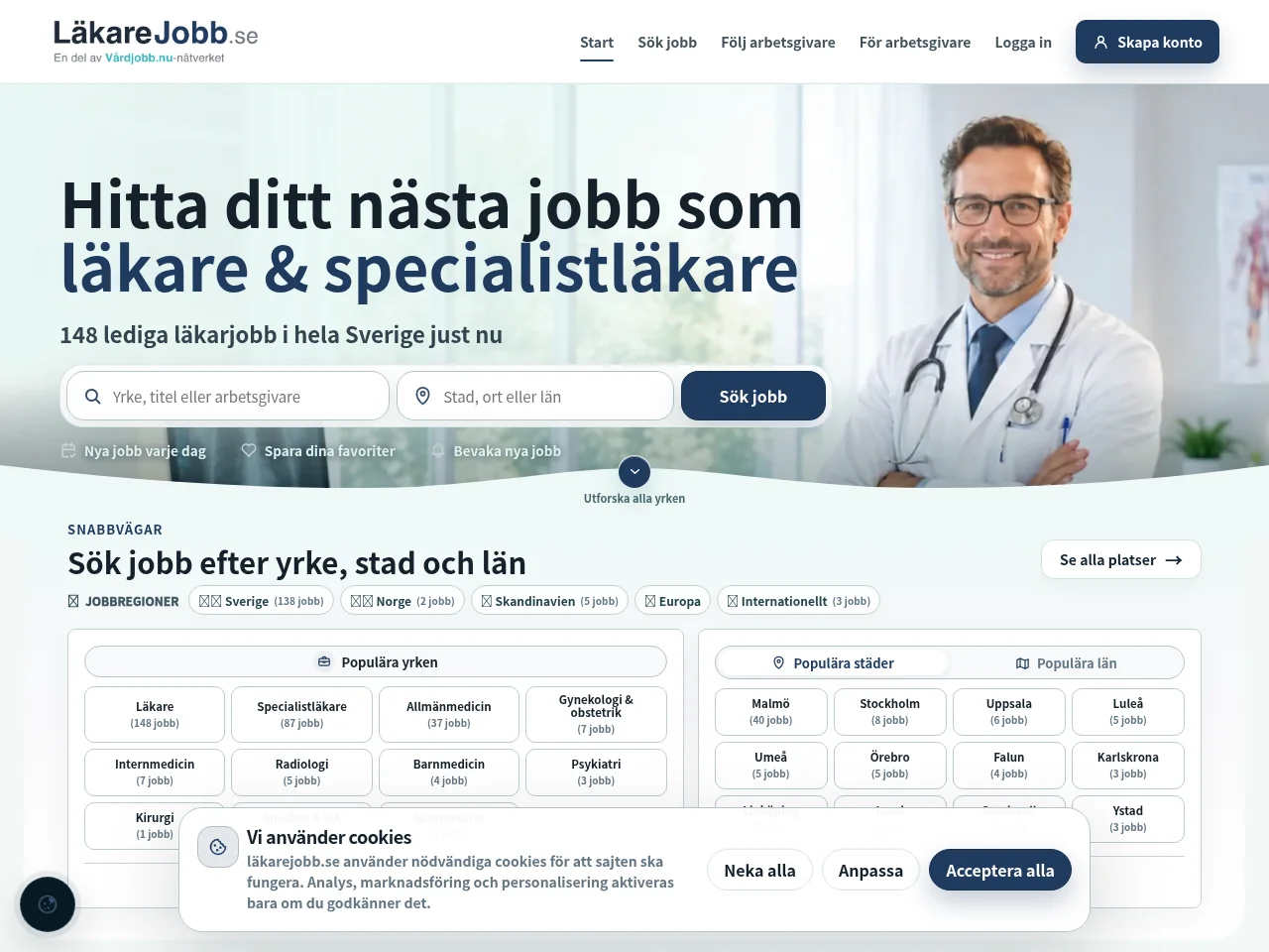 läkarejobb screenshot läkarejobb website screenshot