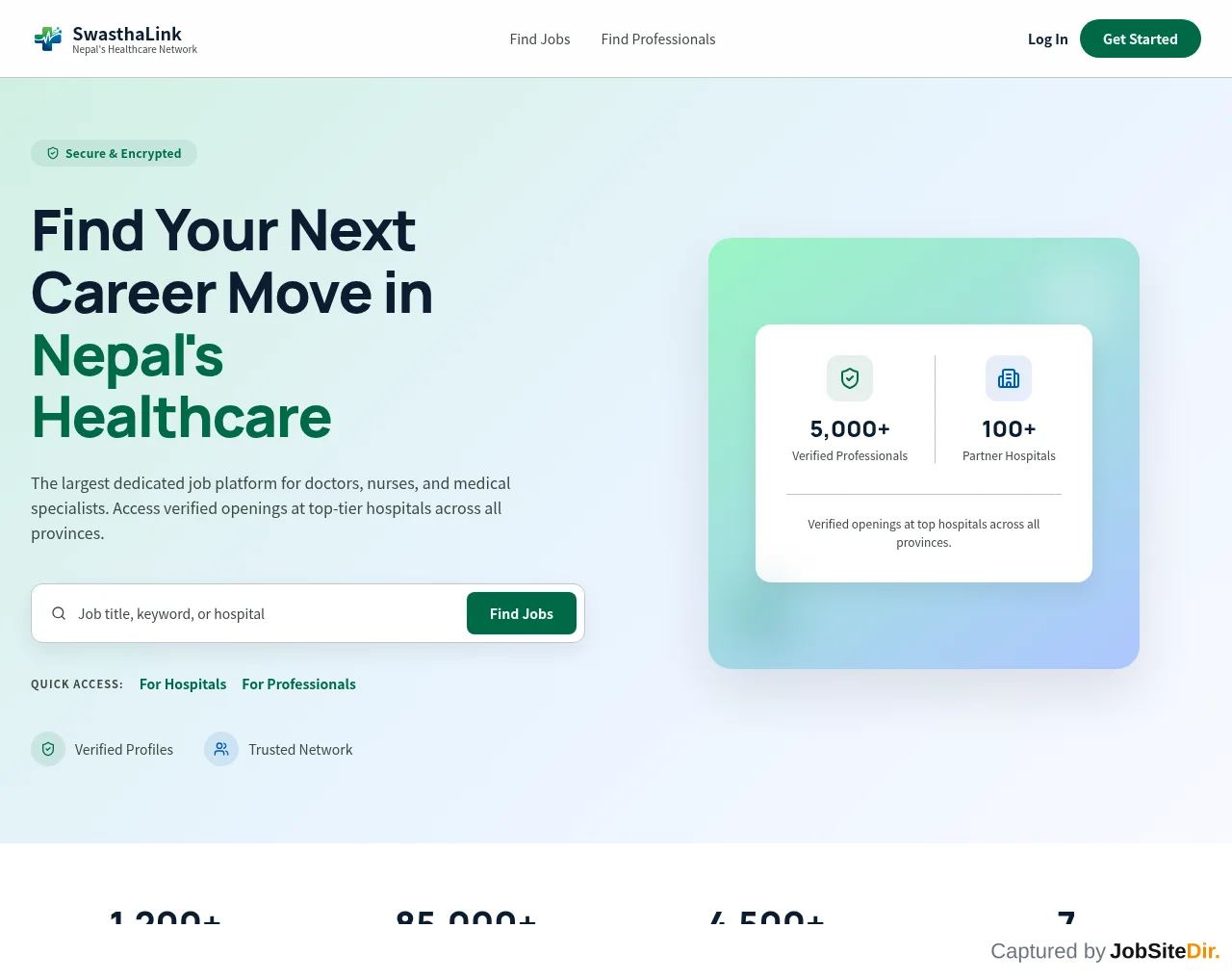 SwasthaLink website screenshot
