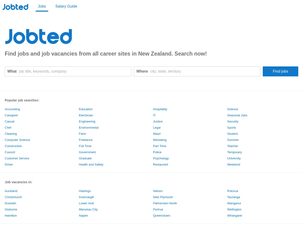 Jobted website screenshot