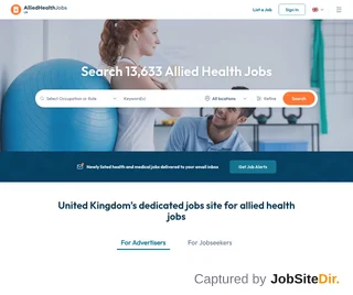 Allied Health Jobs UK screenshot preview