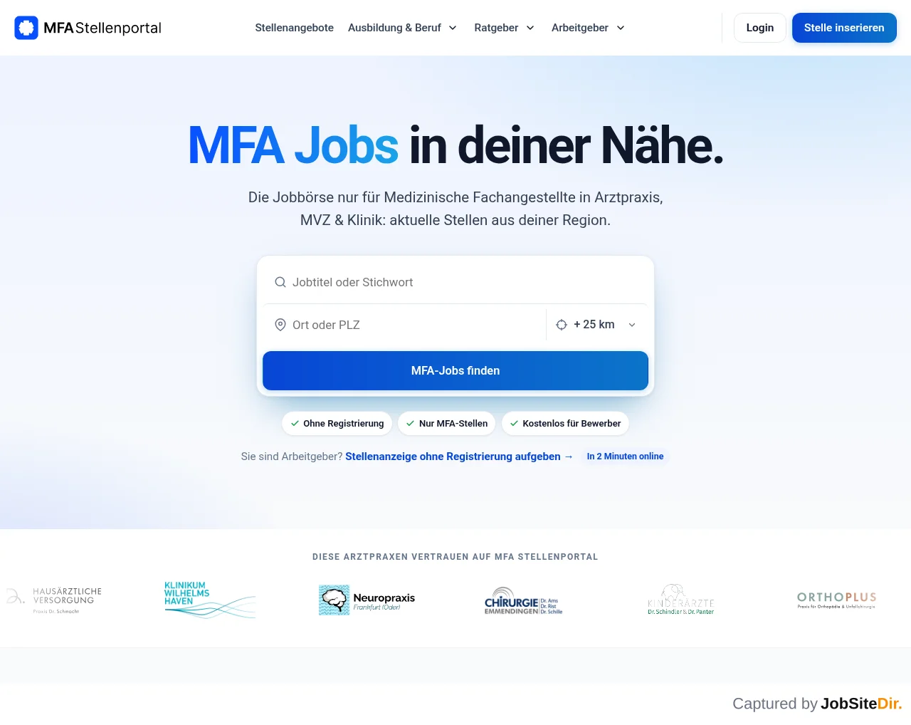 MFA Stellenportal screenshot MFA Stellenportal website screenshot