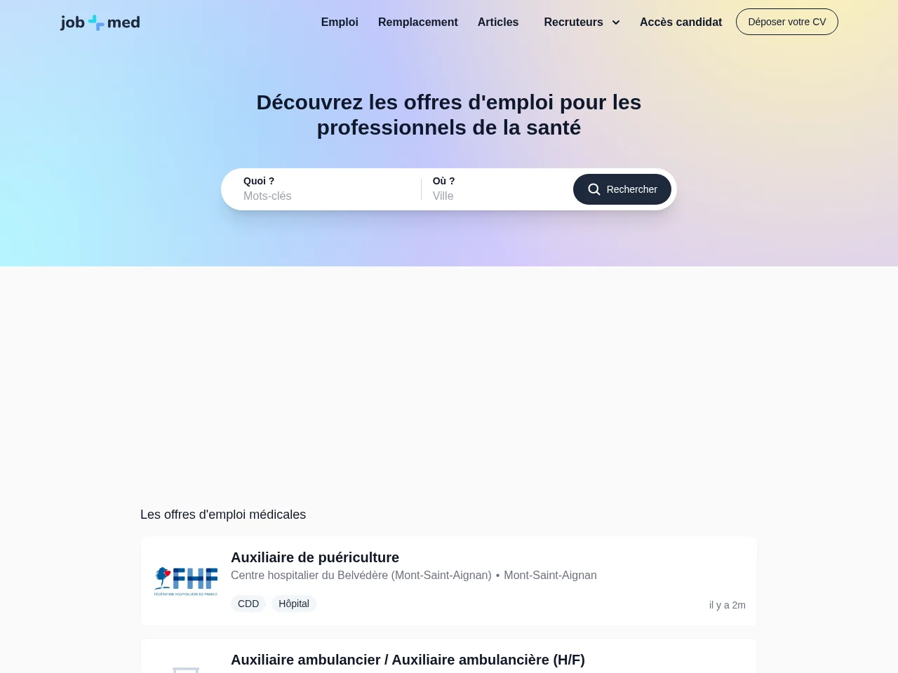 Jobmed website screenshot