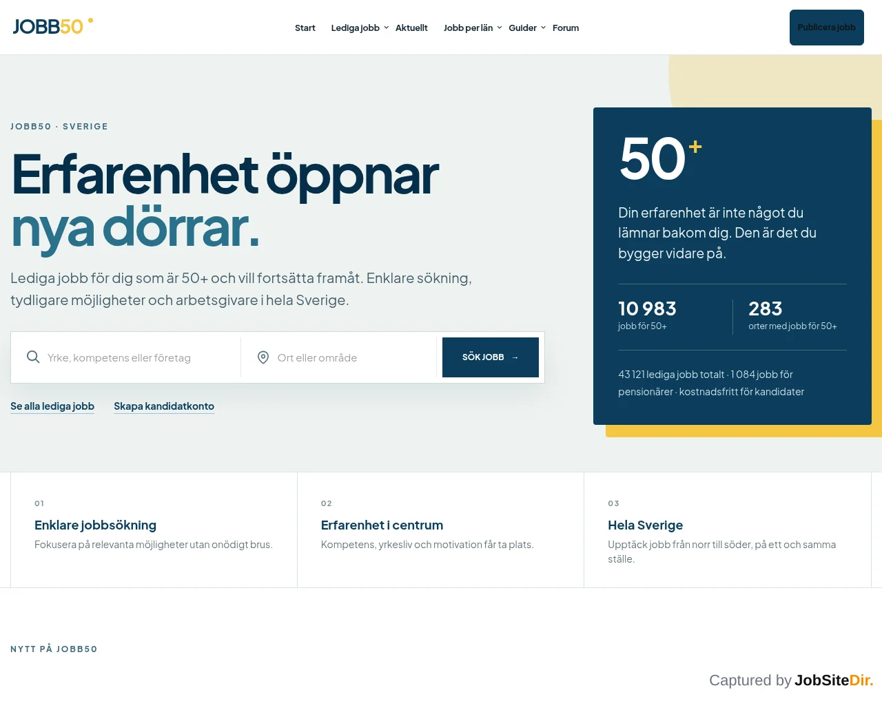 Jobb50 website screenshot