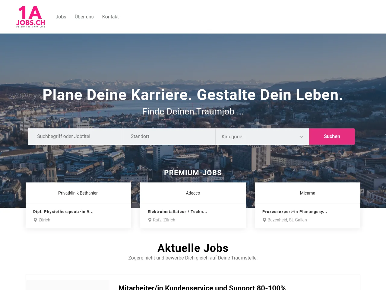 1ajobs website screenshot