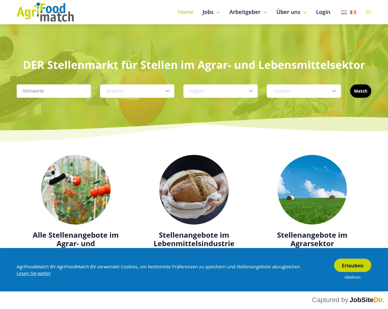 AgriFoodMatch website screenshot