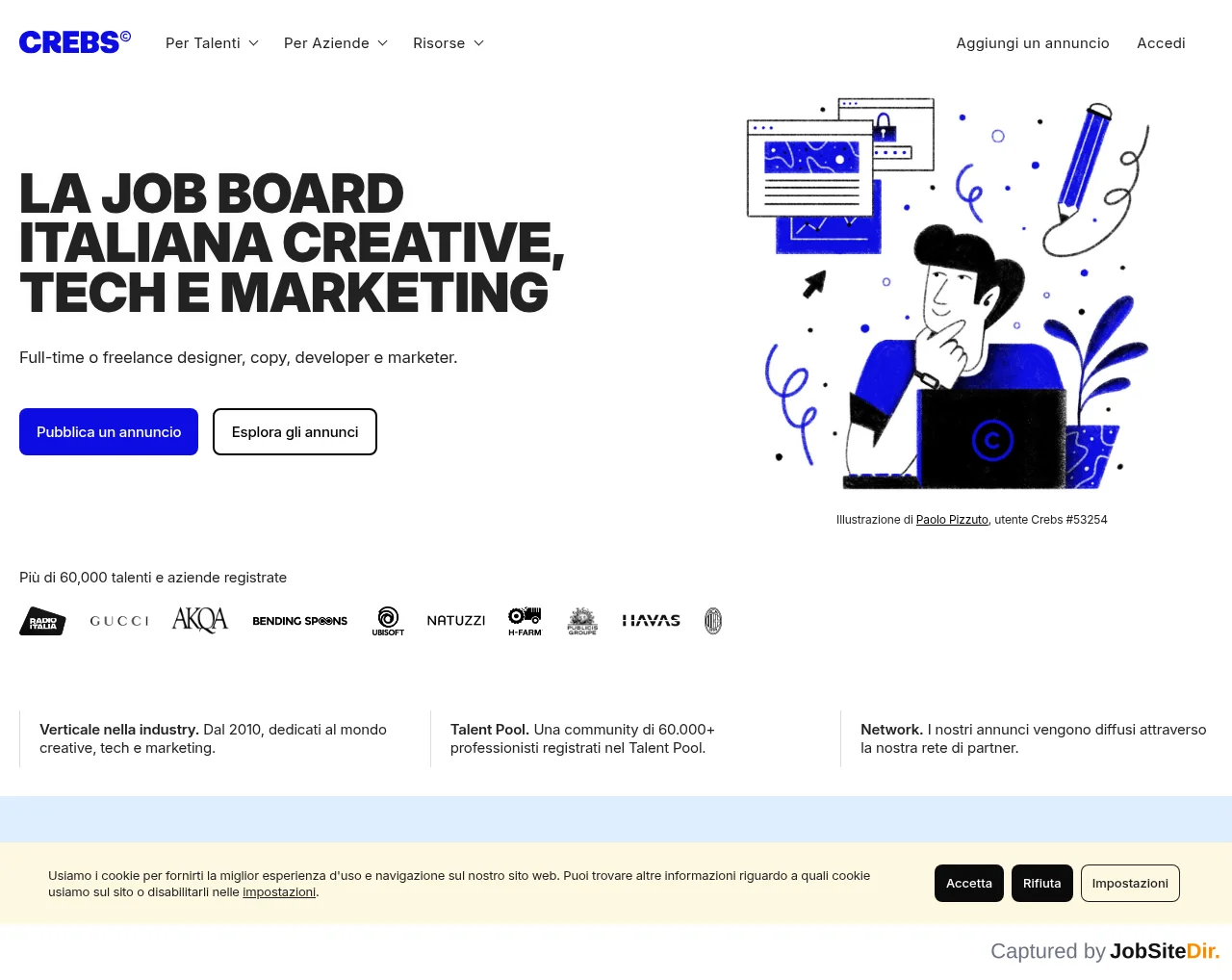 Crebs website screenshot
