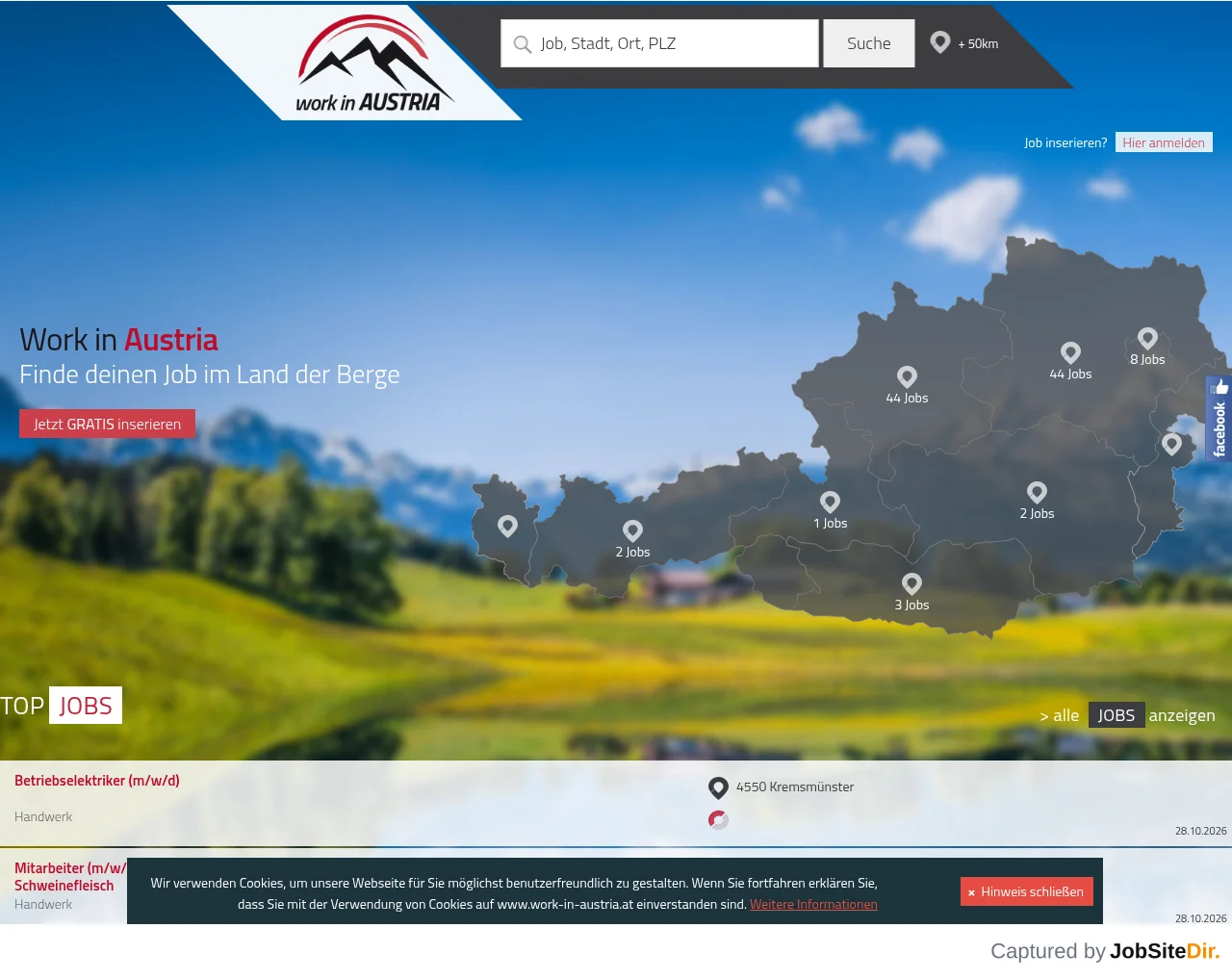 work in AUSTRIA screenshot work in AUSTRIA website screenshot