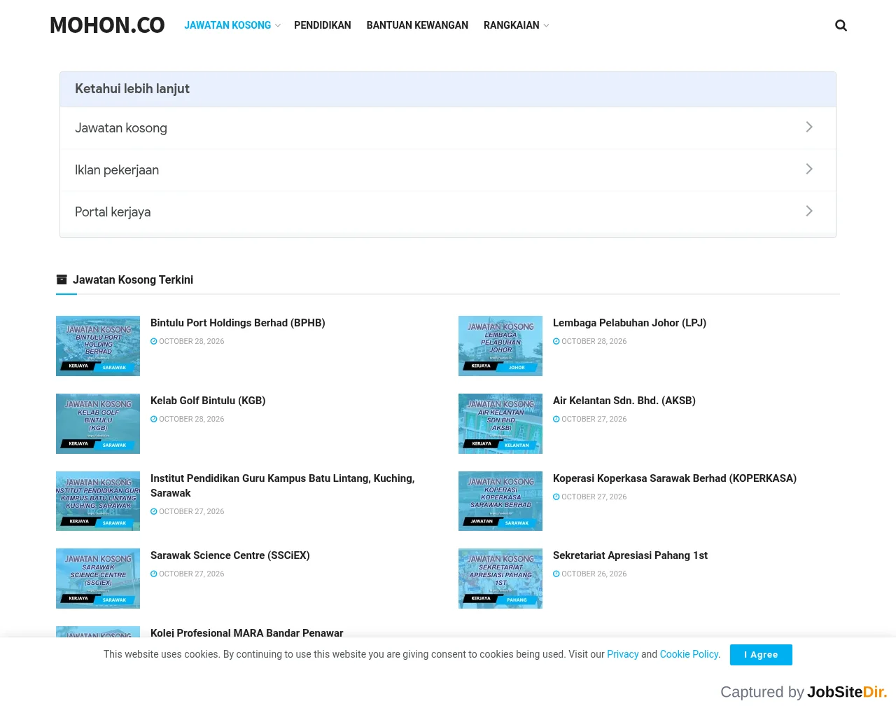 Mohon website screenshot
