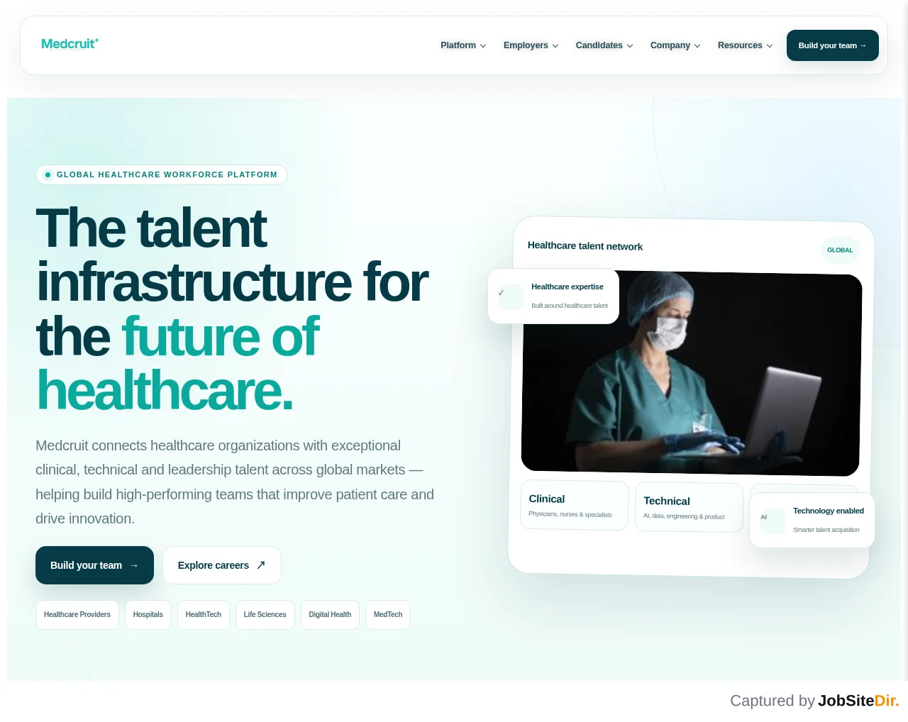 Medcruit screenshot Medcruit website screenshot
